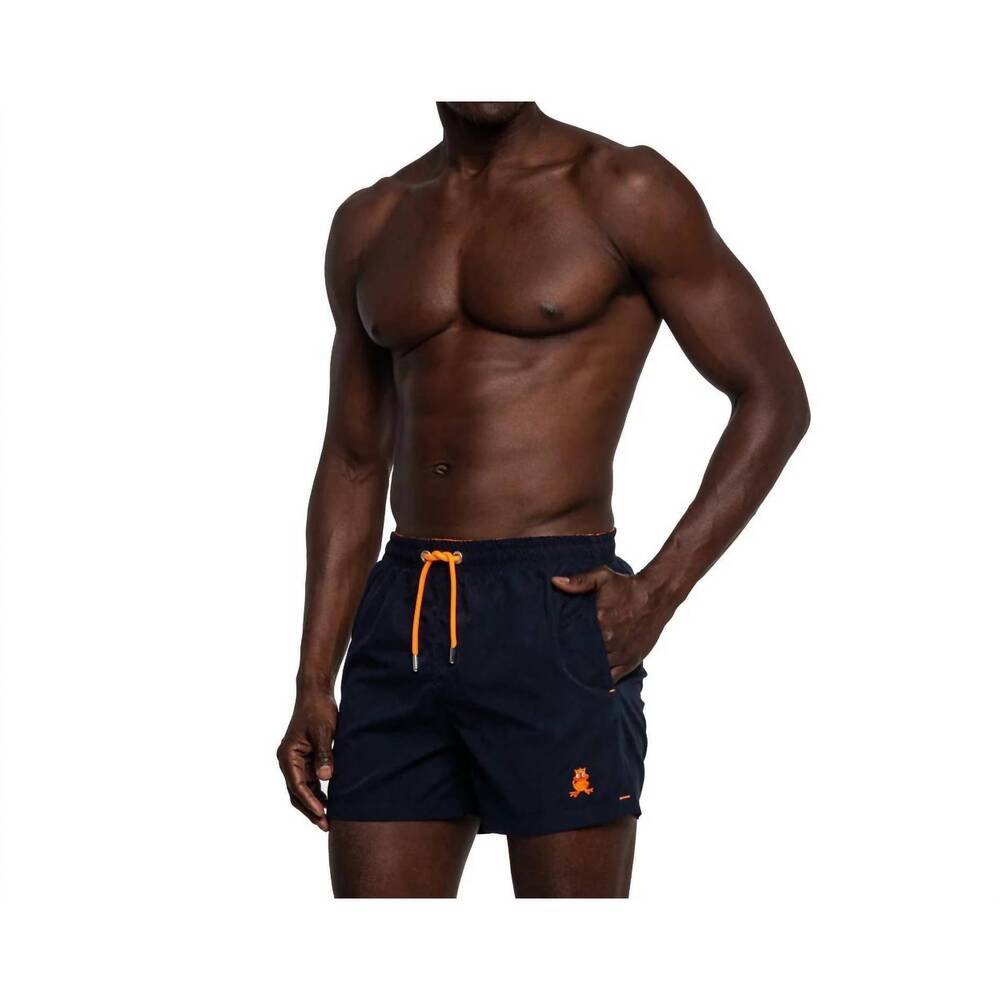 NEW EIGHT X frog swim trunks in navy / orange